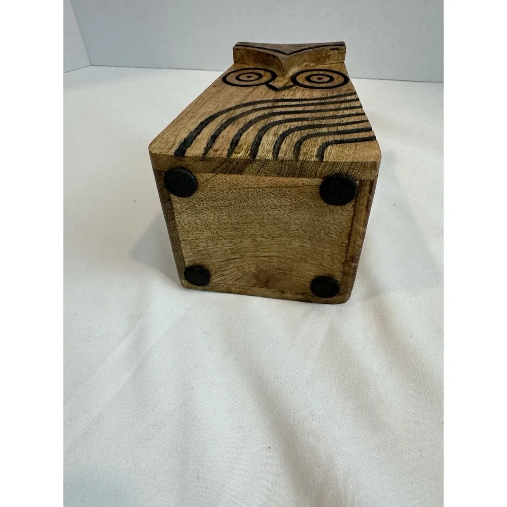 Wooden Owl Pencil Eyeglass Holder Desk Organizer  Wood MCM style World Market